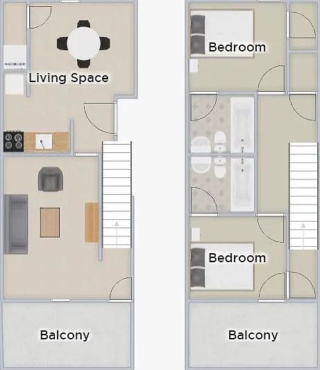 Townhome. Extra room has no bathroom (office).