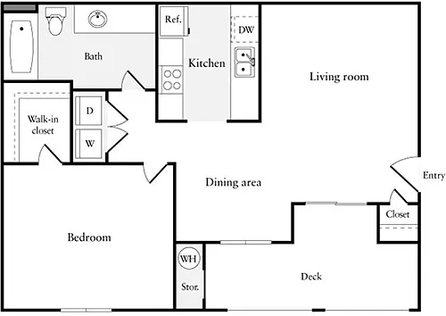 Floor plan 1 Bedroom B