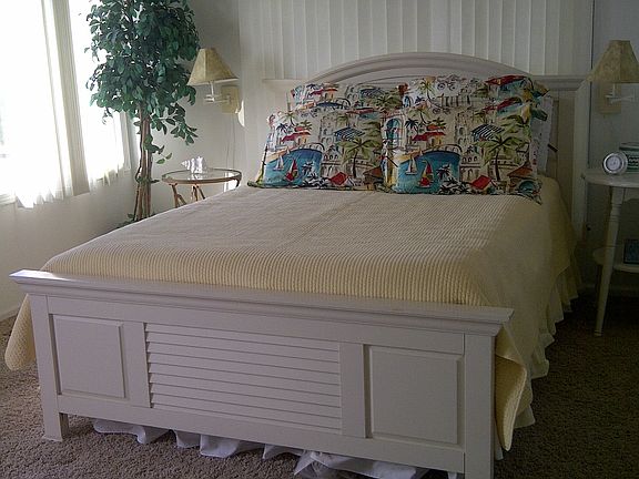 Master bedroom opens to deck