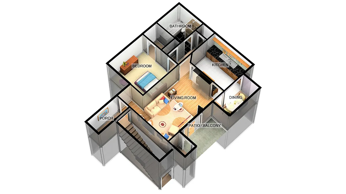 Floor plan 1 Bed, 1 Bath (60% Income Restricted)