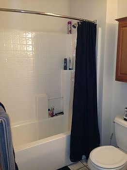 Here, you are provided with a small glimpse of the master bathroom.
