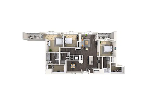 Floor plan Traditional 3x2 1727 SF