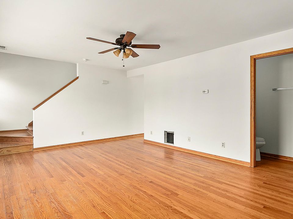 Living room and half bath.
