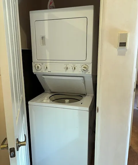 Stacked washer and dryer