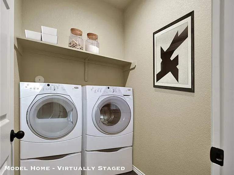 Does not come with Washer & Dryer. LIKE PICTURE STAGED - of laundry room -