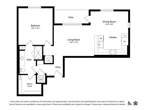 Floor plan 1x1L