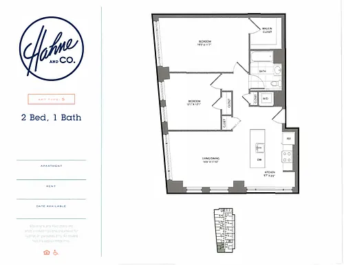 Floor plan 2 Bedroom / 1 Bathroom