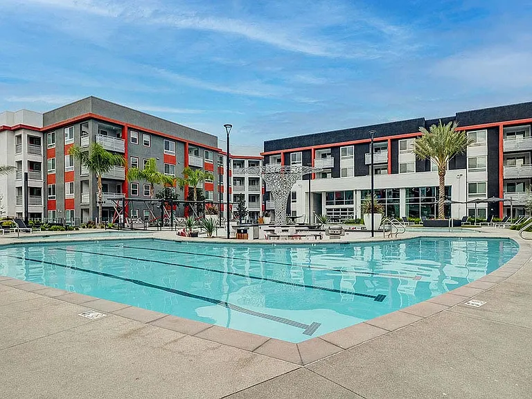 Griffis Platinum Triangle pool area with grills.