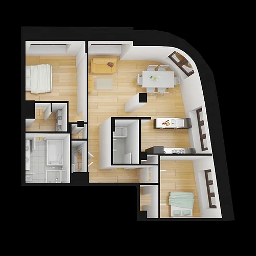 Floor plan 2 Bed / 2 Bath