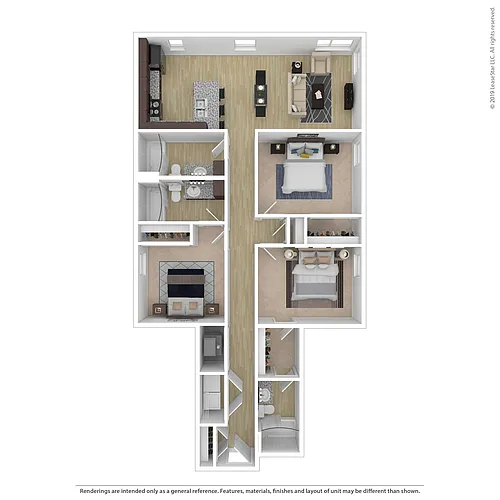 Floor plan The Key (per bed)