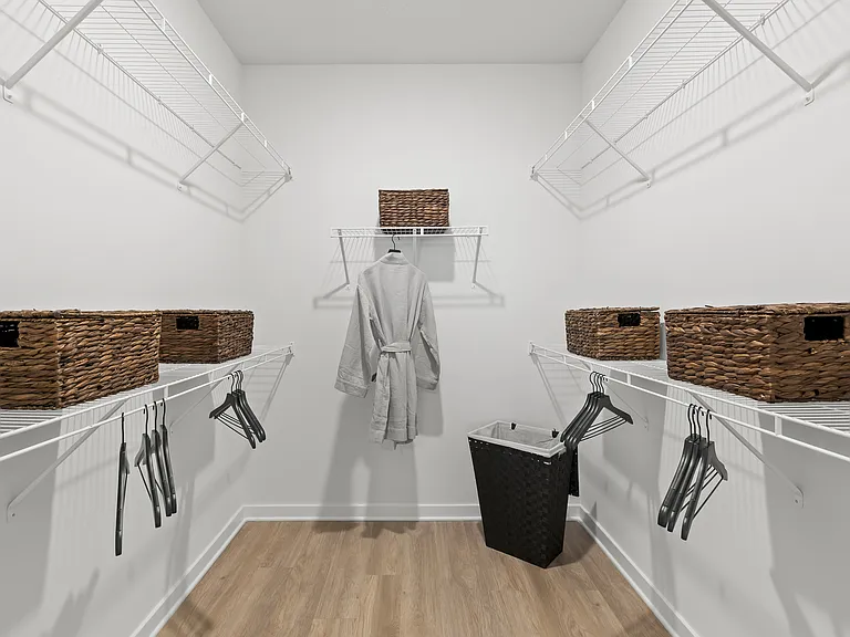 Large closet with built-in wire shelving