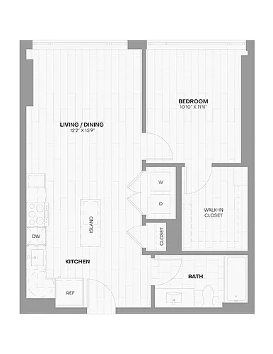 Floor plan 1 Bed/1 Bath-712