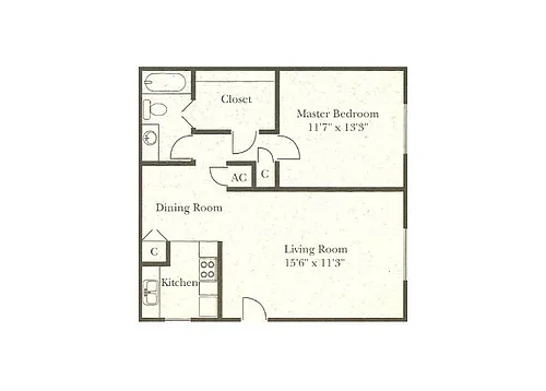 Floor plan Junior One Bedroom