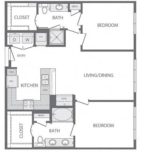 Floor plan B2 2Bed 2Bath