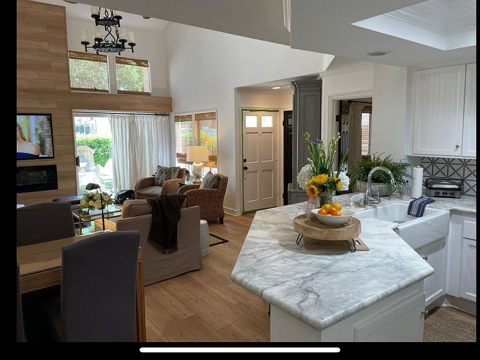 Kitchen Island view of living room