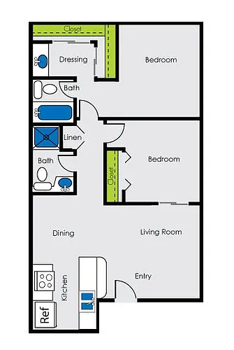 Floor plan 2 X 2 A