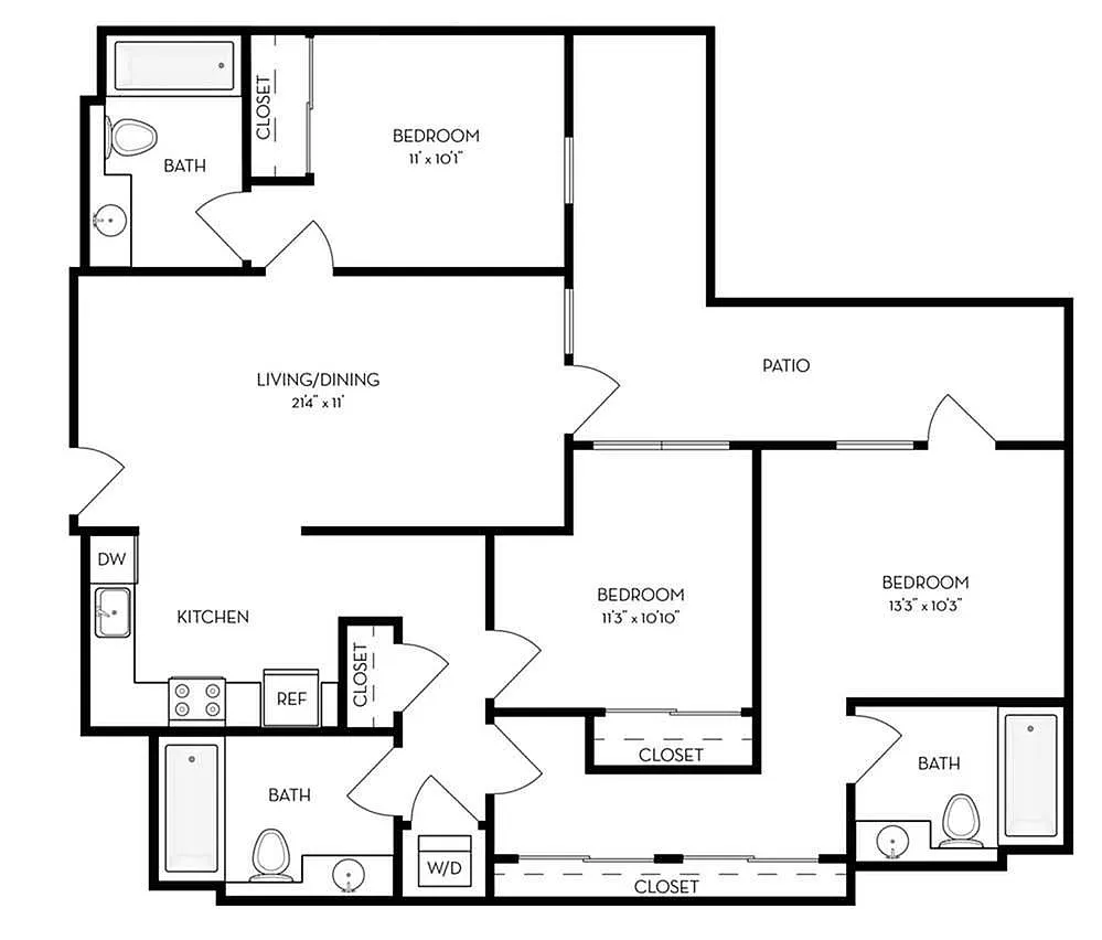 Floor plan 3BR/3BA