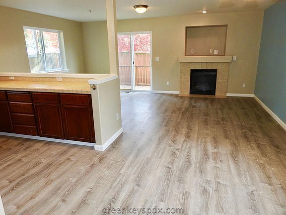 Dining room, living room, gas fireplace