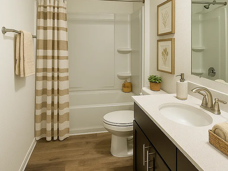 Bathroom upstairs and guest bedroom