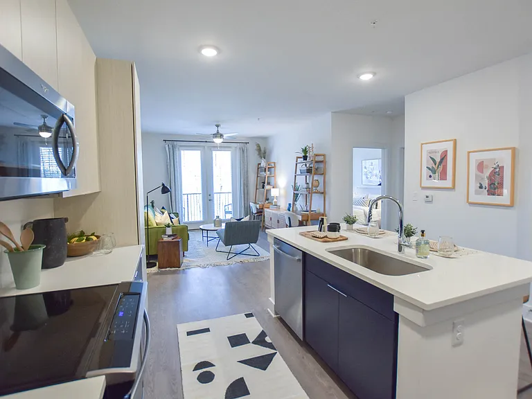 Kitchen with stainless steel appliances