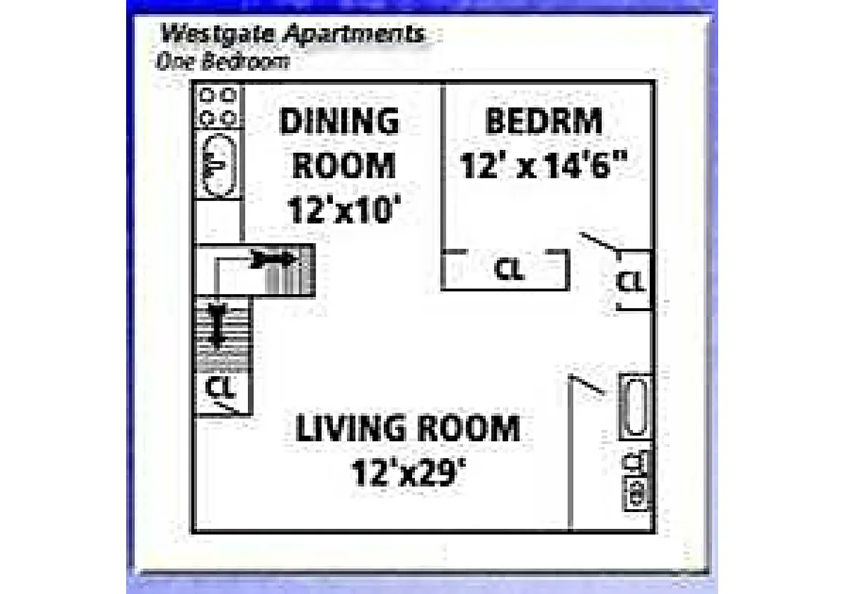 Floor plan One Bedroom - Contact for availability