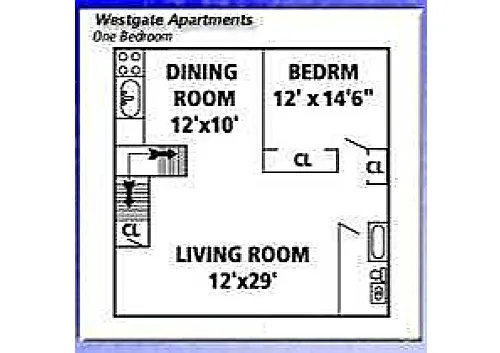 Floor plan One Bedroom - Contact for availability