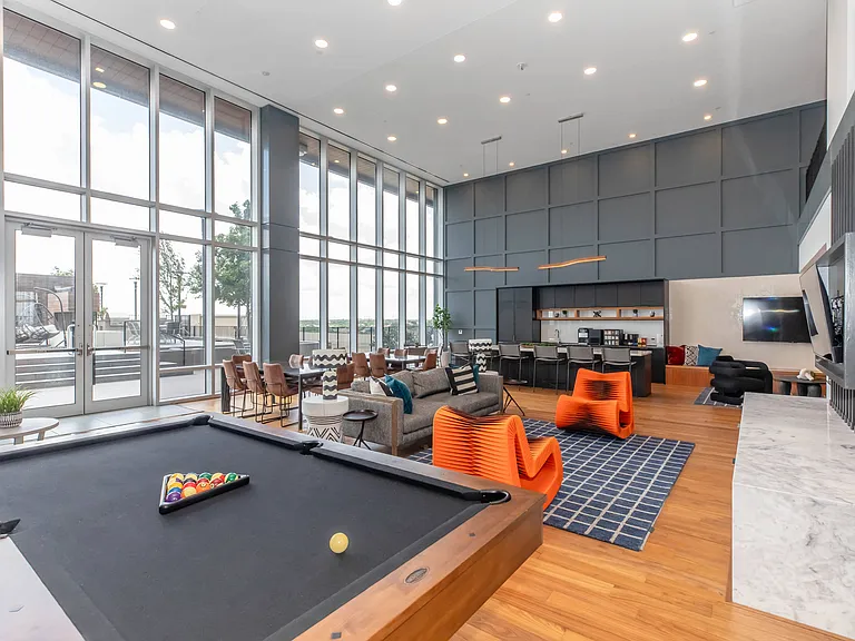 Resident Lounge with Dining Areas, TVs & Fireplaces