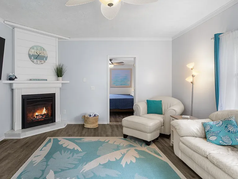 Family room with gas fireplace