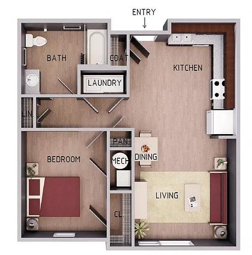 Floor plan One Bedroom