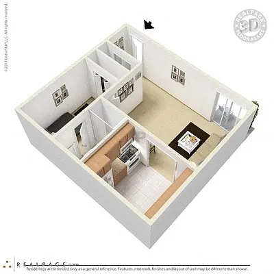 Floor plan Juniper - Studio + Den