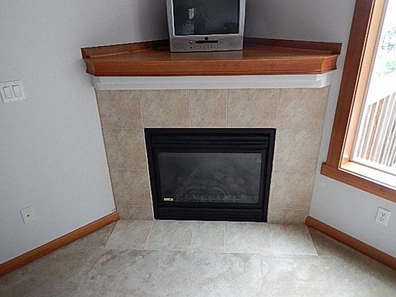 Living area with fireplace