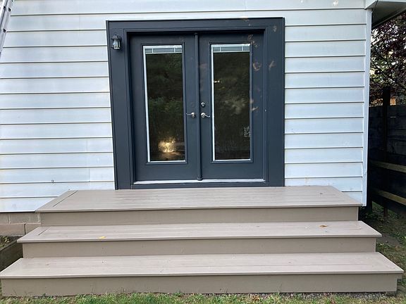 Freshly painted french doors