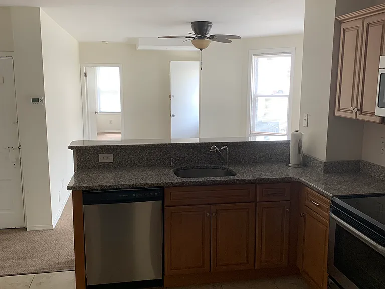 View from kitchen to living area