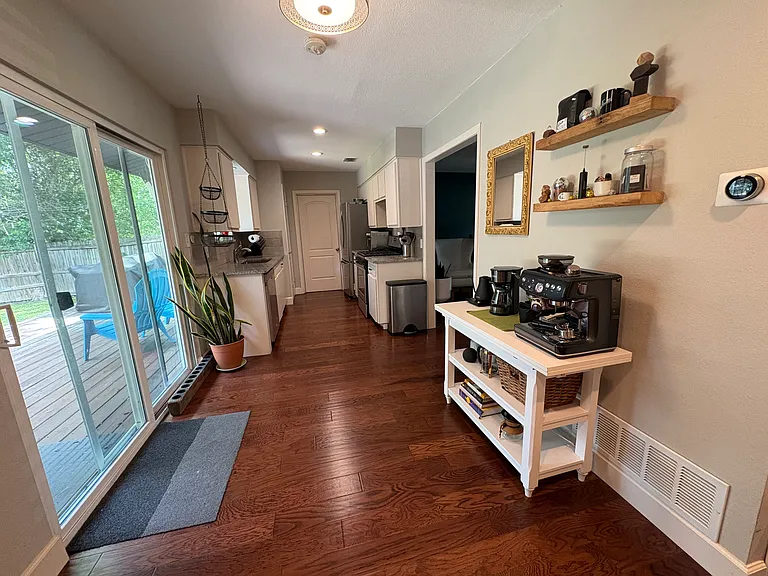 Galley style kitchen with lots of natural light!