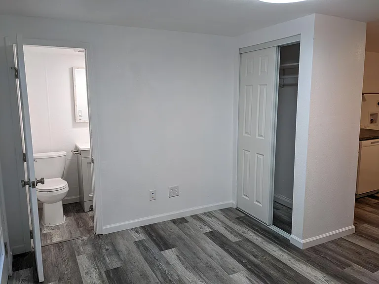 Unit 2 living space with closet