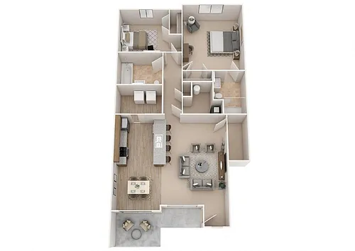 Floor plan Two Bedroom 2 Bath- Lower Level