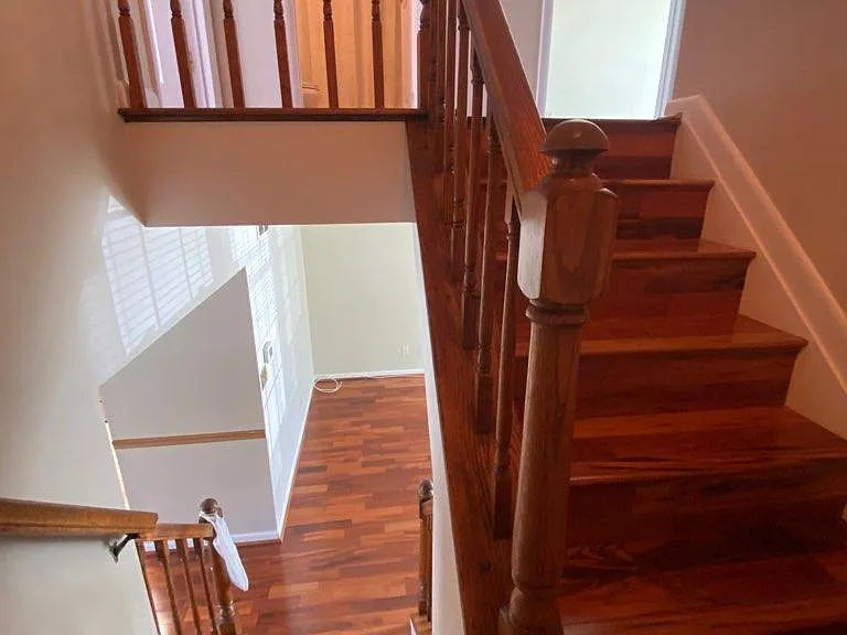 Stairwell between the first and second floors.