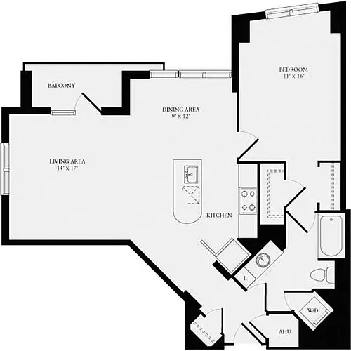 Floor plan 1 Bedroom CC