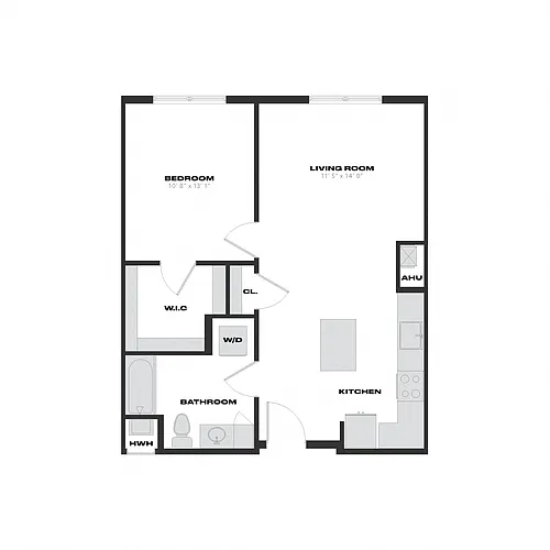 Floor plan 1 Bed/1 Bath-A5