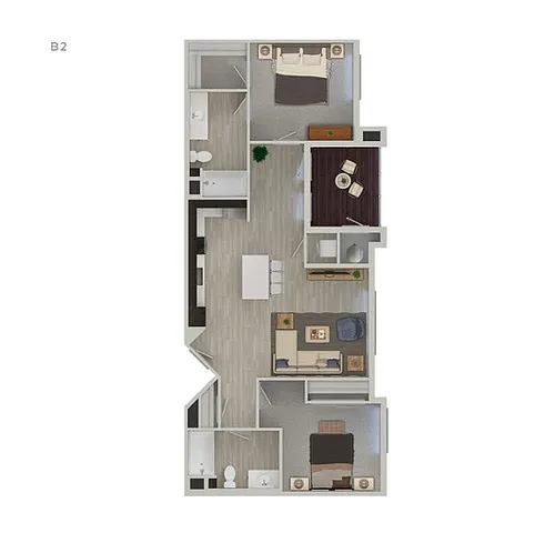Floor plan 2B-ALT 1-V
