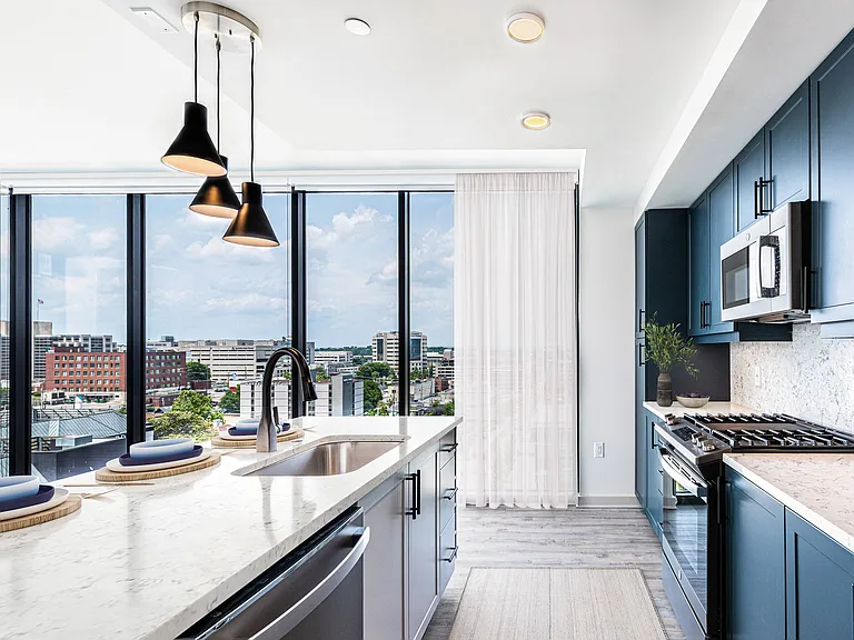 Kitchen with Baltic Blue Finish Scheme