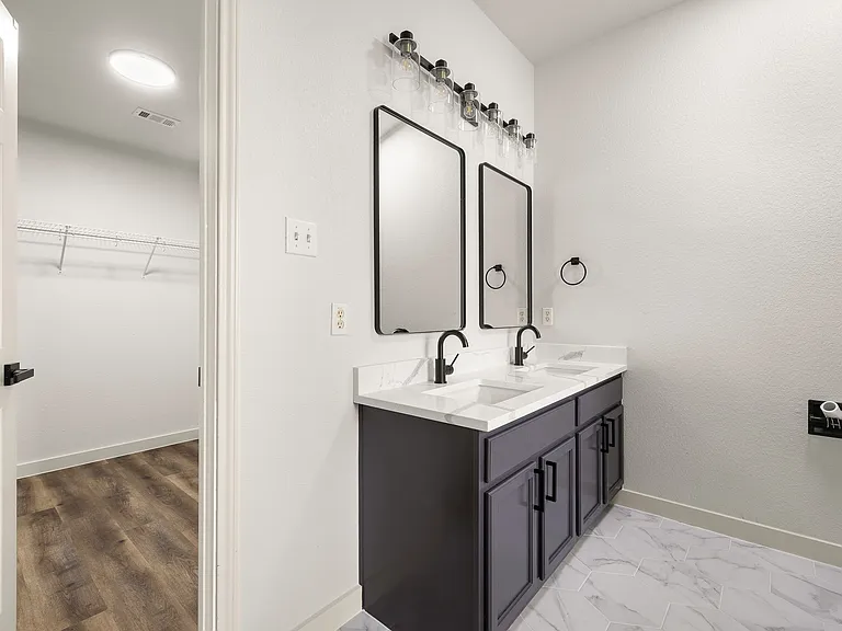 Fully remodeled master bathroom, with a shower and garden tub