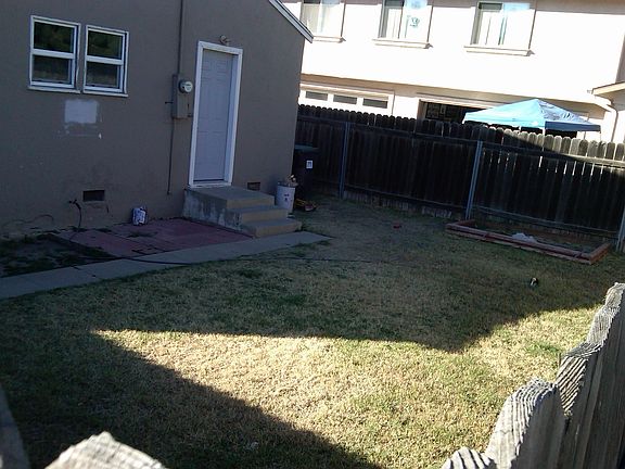 Large fenced backyard