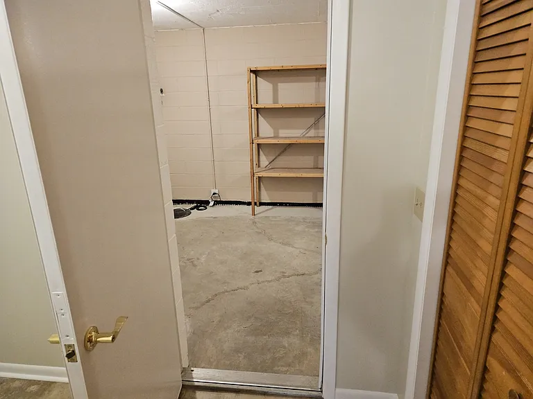 Entrance to one car garage.