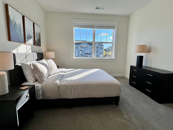 Spacious bedroom with new furnishings