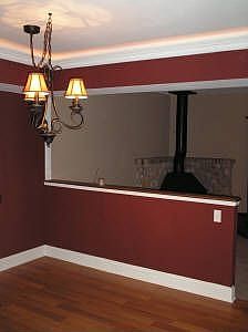 Dining room with hard wood flooring