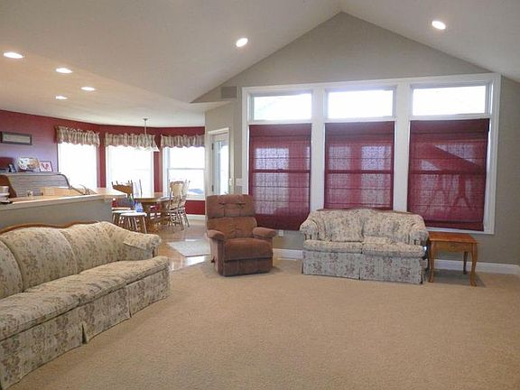 Very open living room with cathedral ceiling