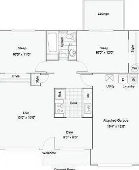 2-Bed 1-Bath Ranch 2-Bed 1-Bath Ranch