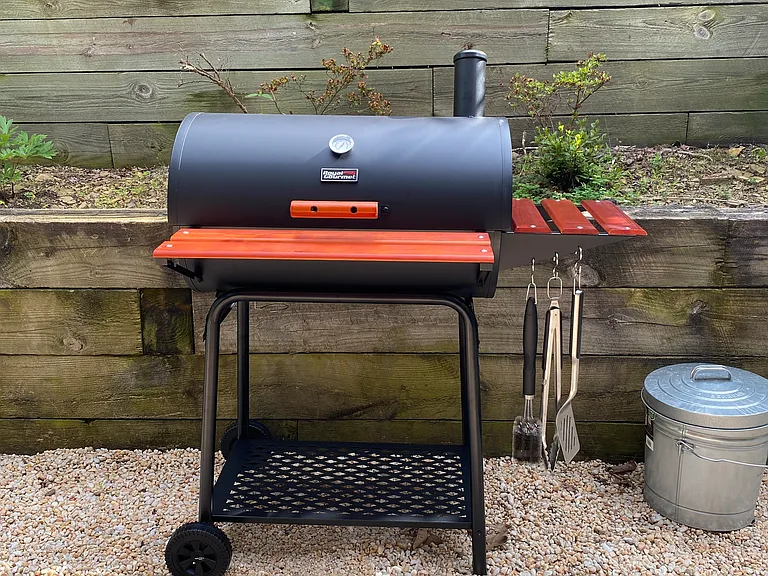 Grill with BBQ tools