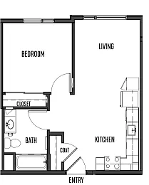 Floor plan 1 Bedroom